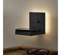 Mantra Iluminación Aplique de pared LED Zanzibar con estación de carga, negro True