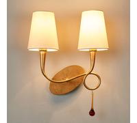 Mantra Iluminación Aplique de pared Paola 2 luces dorado con pantallas textiles