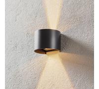 Mantra Iluminación Aplique para exterior LED Davos redondo, gris oscuro True