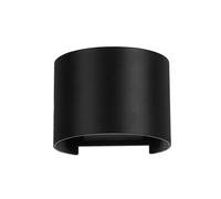 Mantra Iluminación Davos Aplique de exterior LED, redondo, negro, atenuable, aluminio