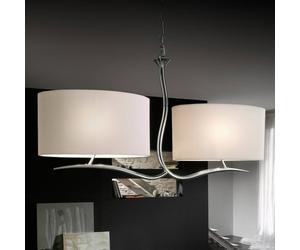 Mantra Iluminación Lámpara colgante Eve con pantallas textiles blancas 2 luces