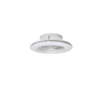 Mantra Iluminación. Modelo ALISIO MINI. Ventilador y plafón de techo de 52,5 cm de diámetro en color blanco. Fuente de luz LED 70W 2700K-5000K 4900lm. Ventilador 30W