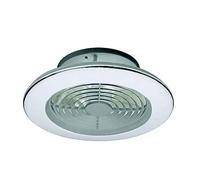 Mantra Iluminación. Modelo ALISIO MINI. Ventilador y plafón de techo de 52,5 cm de diámetro en color plata. Fuente de luz LED 70W 2700K-5000K 4900lm. Ventilador 30W