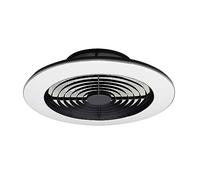 Mantra Iluminación. Modelo ALISIO XL. Ventilador y plafón de techo de 73,5 cm de diámetro en color negro. Fuente de luz LED 95W 2700K-5000K 5900lm. Ventilador 58W