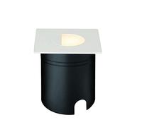 Mantra Iluminación. Modelo ASPEN. Señalizador empotrable cuadrado de exterior de 8,4 cm de ancho fabricado en policarbonato acabado en color blanco arena