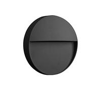 Mantra Iluminación. Modelo BAKER. Señalizador exterior circular de 11 cm de diámetro fabricado en aluminio y policarbonato acabado en color gris oscuro. Fuente de luz LED 3W 3000K 210Lm (incl.)