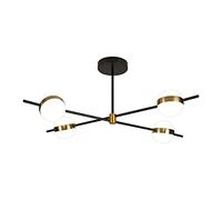 Mantra Iluminación. Modelo CUBA. Plafón fabricado en acero y acrílico acabado en color oro y negro
