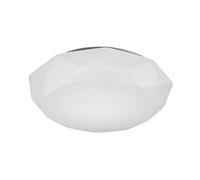 Mantra Iluminación. Modelo DIAMANTE II. Plafón de techo en forma de talla de diamante de 51,5 cm de diámetro en color blanco. Fuente de luz LED de 54W 5000K 4000lm