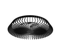 Mantra Iluminación. Modelo HIMALAYA. Ventilador y plafón de techo de 63 cm de diámetro en color negro. Fuente de luz LED 70W 2700K-5000K 4900lm. Ventilador 35W