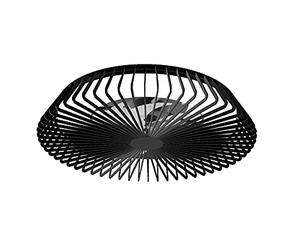 Mantra Iluminación. Modelo HIMALAYA. Ventilador y plafón de techo de 63 cm de diámetro en color negro. Fuente de luz LED 70W 2700K-5000K 4900lm. Ventilador 35W