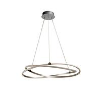 Mantra Iluminación. Modelo INFINITY. Lámpara de techo colgante de 51 cm de diámetro fabricado en aluminio, acrílico y acero acabado en color plata y cromo. Altura regulable
