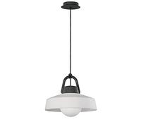 Mantra Iluminación. Modelo KINKE. Lámpara de techo colgante para exterior de 40 cm de diámetro fabricado en ABS, PE y aluminio acabado en color gris antracita. Altura regulable