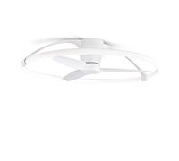 Mantra Iluminación. Modelo NEPAL. Ventilador y plafón de techo de 105 cm de diámetro en color blanco. Fuente de luz LED 75W 2700K-5000K 7200lm. Ventilador 35W