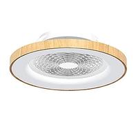 Mantra Iluminación. Modelo NEPAL. Ventilador y plafón de techo de 105 cm de diámetro en color negro. Fuente de luz LED 75W 2700K-5000K 7200lm. Ventilador 35W