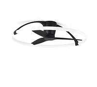 Mantra Iluminación. Modelo NEPAL. Ventilador y plafón de techo de 105 cm de diámetro en color negro. Fuente de luz LED 75W 2700K-5000K 7200lm. Ventilador 35W