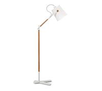 Mantra Iluminación. Modelo NÓRDICA. Lámpara de pie de estilo nórdico fabricado en madera, acero y tela acabado en color blanco y madera (4920)