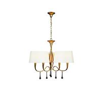 Lámpara De Techo Colgante 6 Luces Colección Paola Oro 3 Brazos