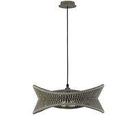 Mantra Iluminación. Modelo POLINESIA. Lámpara de techo colgante de exterior de 60 cm de diámetro con altura regulable fabricado en aluminio acabado en color beige oscuro