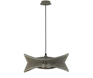 Mantra Iluminación. Modelo POLINESIA. Lámpara de techo colgante de exterior de 60 cm de diámetro con altura regulable fabricado en aluminio acabado en color beige oscuro