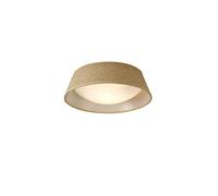 Mantra Iluminación. Modelo SABINA. Plafón de techo de 31 cm de diámetro fabricado en hierro y tela acabado en color marrón