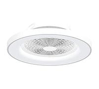 Mantra Iluminación. Modelo TIBET. Ventilador y plafón de techo de 65 cm de diámetro en color plata. Fuente de luz LED 70W 2700K-5000K 3900lm. Ventilador 35W