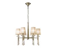 Mantra Iluminación. Modelo TIFFANY. Lámpara colgante fabricado en metal y cristal acabado en color cuero. Altura regulable