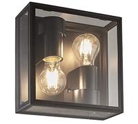 Mantra Iluminación. Modelo VERBIER. Aplique o plafón de exterior fabricado en aluminio y cristal acabado en color gris oscuro