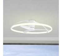 Mantra Iluminación. Modelo NEPAL. Ventilador y plafón de techo de 105 cm de diámetro en color blanco. Fuente de luz LED 75W 2700K-5000K 7200lm. Ventilador 35W