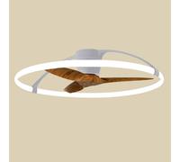 Mantra Iluminación Ventilador de techo LED inteligente Nepal, plateado/nogal, CC, silencioso True
