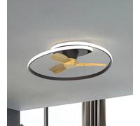 Mantra Iluminación Ventilador de techo LED Ocean negro/madera, DC, silencioso, Ø 78 cm, CCT