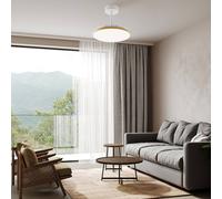 Mantra Iluminación Ventilador de techo LED Slim Mini, blanco/madera, CC, silencioso, CCT