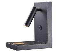 Mantra Iluminación Zanzibar Aplique de pared LED con brazo de lectura, negro