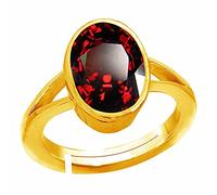 Manu Gems 7.25 Ratti Certificado A+ Calidad Natural Hesonita Granate Gomed Anillo de oro ajustable Gomed Piedra preciosa suelta para mujeres y hombres, S-B09BW38CMRNAMZ, S, Gema