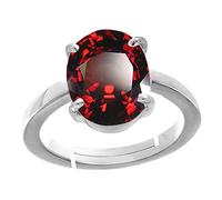 Manu Gems - Anillo de plata ajustable con certificación 3.25 Ratti, calidad A+, granate de hesonita natural, piedra preciosa suelta para mujeres y hombres, S-B09BW4H5MRNAMZ, S, Gema
