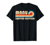 MANU Surname Retro Vintage 80s 90s Birthday Reunion Camiseta