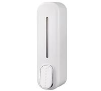 Manual 300ml | Wall Mounted Shower Container for Bathroom/Kitchen/Hotel | Wide Button & Transparent Window, ABS Material (White)