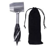 Manual Auger Drill Bit, Hand Auger Drill for Woodworking, 25mm Carbon Steel Bushcraft Survival Tool with Storage Bag, Ideal for Outdoor Drilling and DIY Wooden Projects