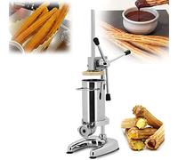 Manual Churrera Churros Filler Maker, 3L Vertical Spanish Churros Maker, Spanish Donut Churrera Churro Maker Machine con 5 boquillas para tuberías, para carnicerías, delicatessen, hogar y cocina 3L