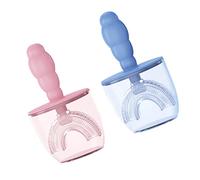 Manual de Niños Cepillo de Dientes en Forma de U: 2 Unids Silicone U Tipo Cepillo de Dientes Entera Cepillo de Dientes 360 ° Herramienta de Limpieza Oral para 6-12 Años