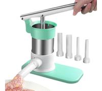 Manual de sausage Stuffer - Máquina de acero inoxidable hecha en casa | Mango ergonómico de gran capacidad Meat Filling Funnel Kit | Vertical Salami Maker Press for Kitchen Cafetería