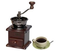 Manual del molino de café | Molinillo de café manual Burr, rodillo de café de mano de madera, molino de café antiguo con manivela de hierro fundido para preparar café en red, decoración, mejor r