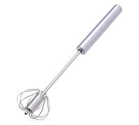Manual Egg Beater Whisk - Stainless Steel Semi-Automatic Rotating Hand Mixer, Non-Stick Blender for Whipped Cream & Sauces | Heavy Duty Kitchen Tools and Gadgets for Bakeries & Home Use
