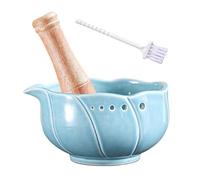 Manual Garlic and Ginger Grating Bowl - versátil kitchen utensil, fácil de usar para garlic, jengibre y especias | ideal prep accessory for cooking at home daily meals salsas adobos Vestidores R