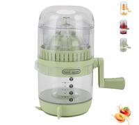 Manual Hand Crank Juicer-Portable Orange Squeezer Manual, 400ml Hand-Cranked Orange Lemon Squeezer with Calibrated Container, Easy to Clean & Durable (Green)