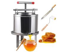 Manual Honey Press Extractor with 2 Stainless Steel Barrels - Efficient Household Honey Extractor Machine for Beeswax & Wine Making Perfect for Home Use