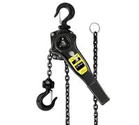 Manual Lever Hoist Come Along 3/4 TON 1650 LBS Capacity 10FT Lift 2 Heavy Duty Hooks Commercial Grade Steel for Lifting Pulling Construction Building Garages Warehouse Automotive Machinery