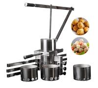 Manual Meatball Machine,Stainless Steel Meatball Forming Machine,With 3 Conversion Heads,Adjustable Bracket Height,For Small Croquettes Shirmp Meat Ballers, LJJY-KK