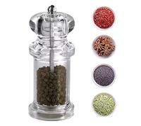 Manual Pepper Grinder, Salt And Pepper Shaker, Refillable Grinder, Adjustable Pepper Mill, Kitchen Salt Grinder, Clear Jar Seasoning Bottle, Ceramic Core Grinder, BBQ Shaker