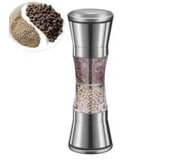 Manual Pepper Grinder Set - Salt And Pepper Grinder | 2 En 1 Refillable Stainless Steel Combo Shakers | Adjustable Coarse Salts Peppers Mills | Tall Salts And Pepperr Shakers, Peppers Mill & Salt Mil