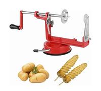 Manual Potato Spiral Cutter, Stainless Steel Labor Save Twisted Potato Slicer Curly Fry Cutter with Suction Base for Home Kitchen